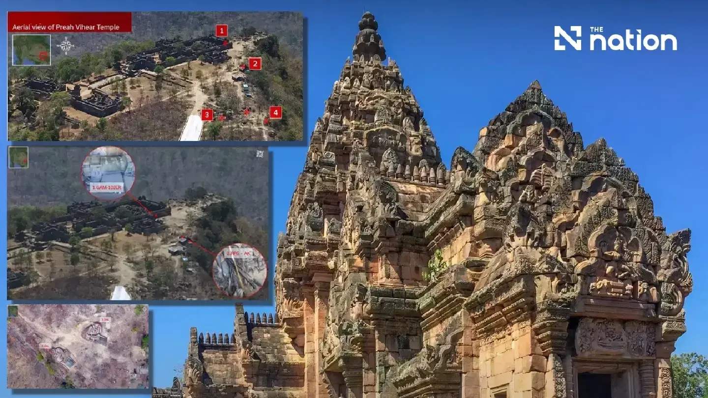 Thailand Rilis Video Serangan Drone di Kuil Preah Vihear Persembunyian Kamboja